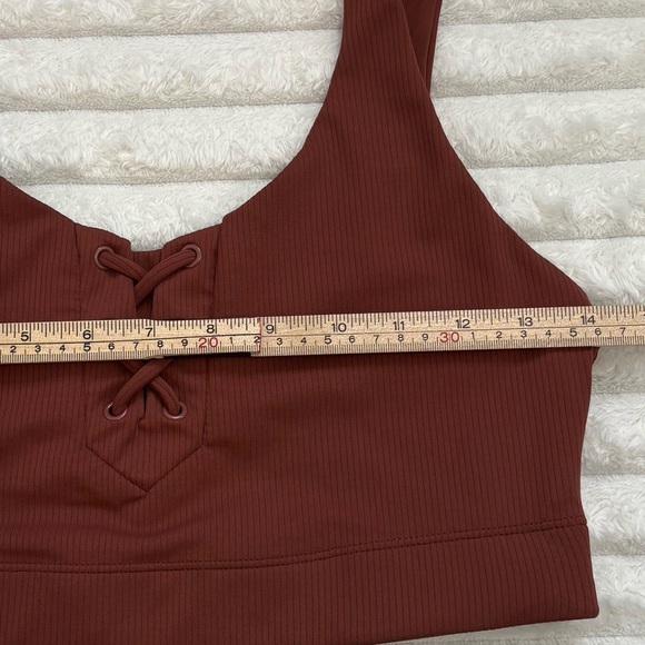 JoyLab Sports Bra Ribbed Tie Front Medium - Picture 6 of 7